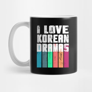 I love Korean Dramas distressed color bars Mug